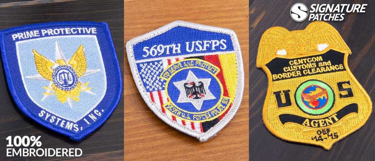 PVC and embroidered badge patches showing durable construction options