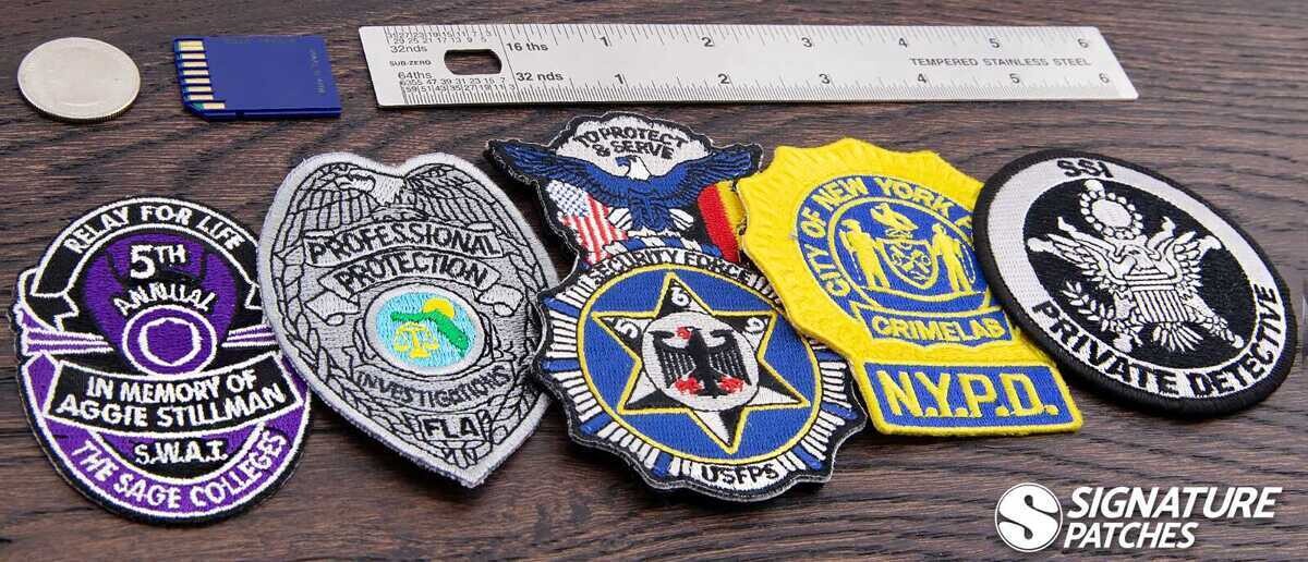 Custom police and law enforcement badge patches with department emblems