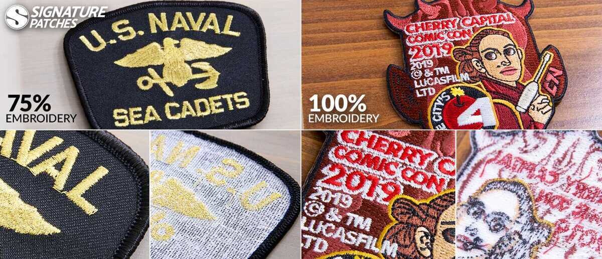 75% vs 100% Embroidered Patches