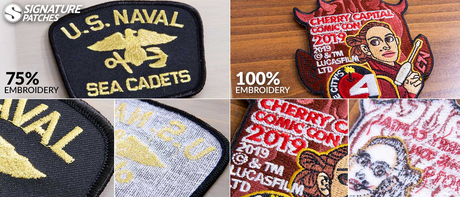 75% vs 100% Embroidered Patches