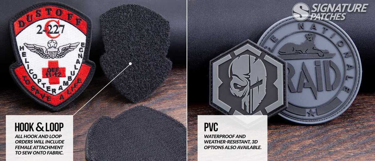 Comparison of hook and loop backed firefighter patches versus PVC patches