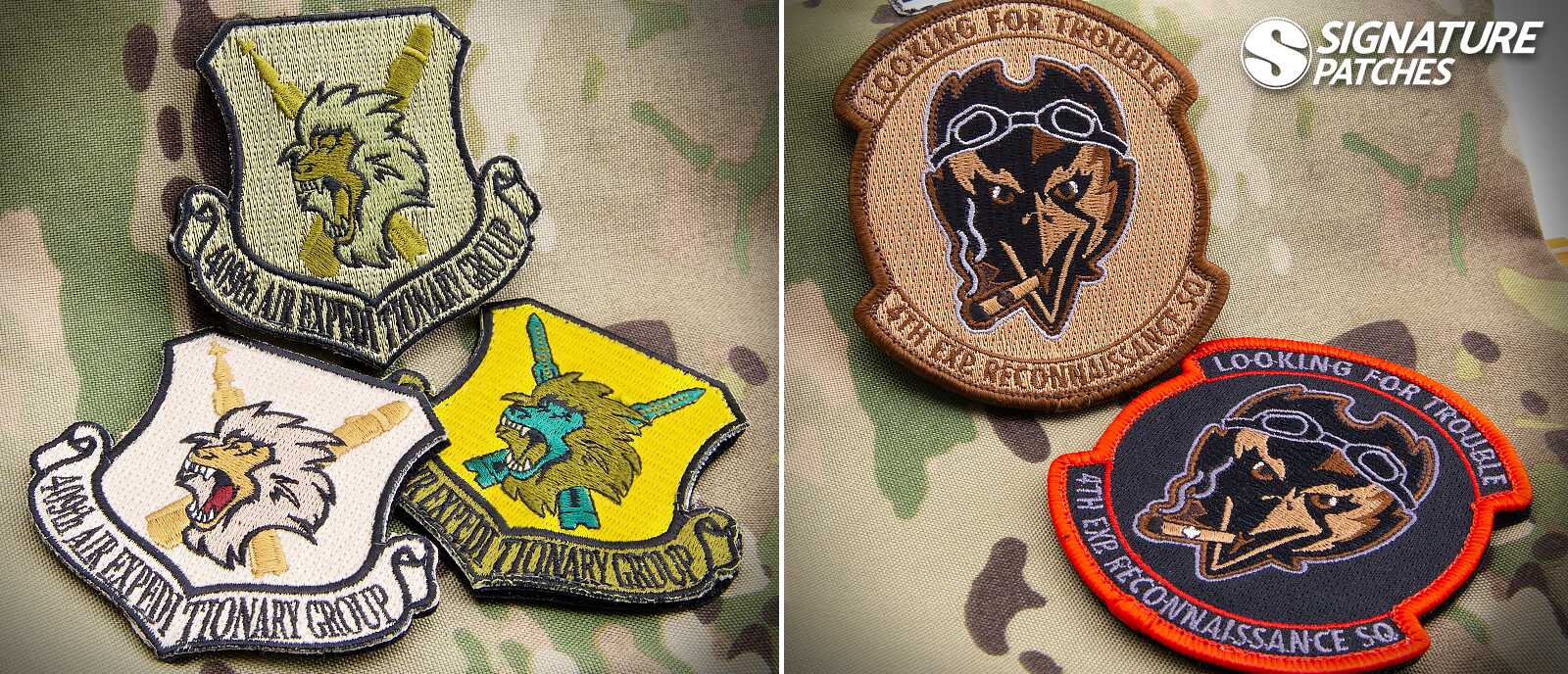 OCP and multicam military patches with subdued and full-color options