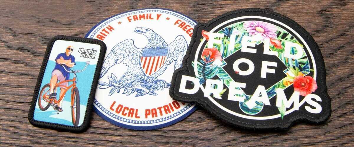 Dye sublimated patches with photorealistic artwork and smooth texture